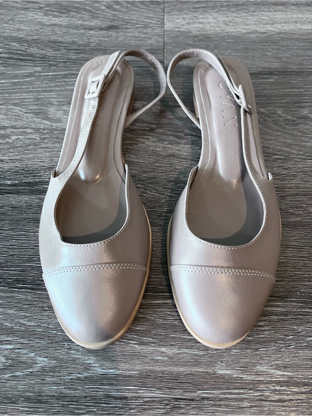 Comfort Slingback Flats in Light Taupe